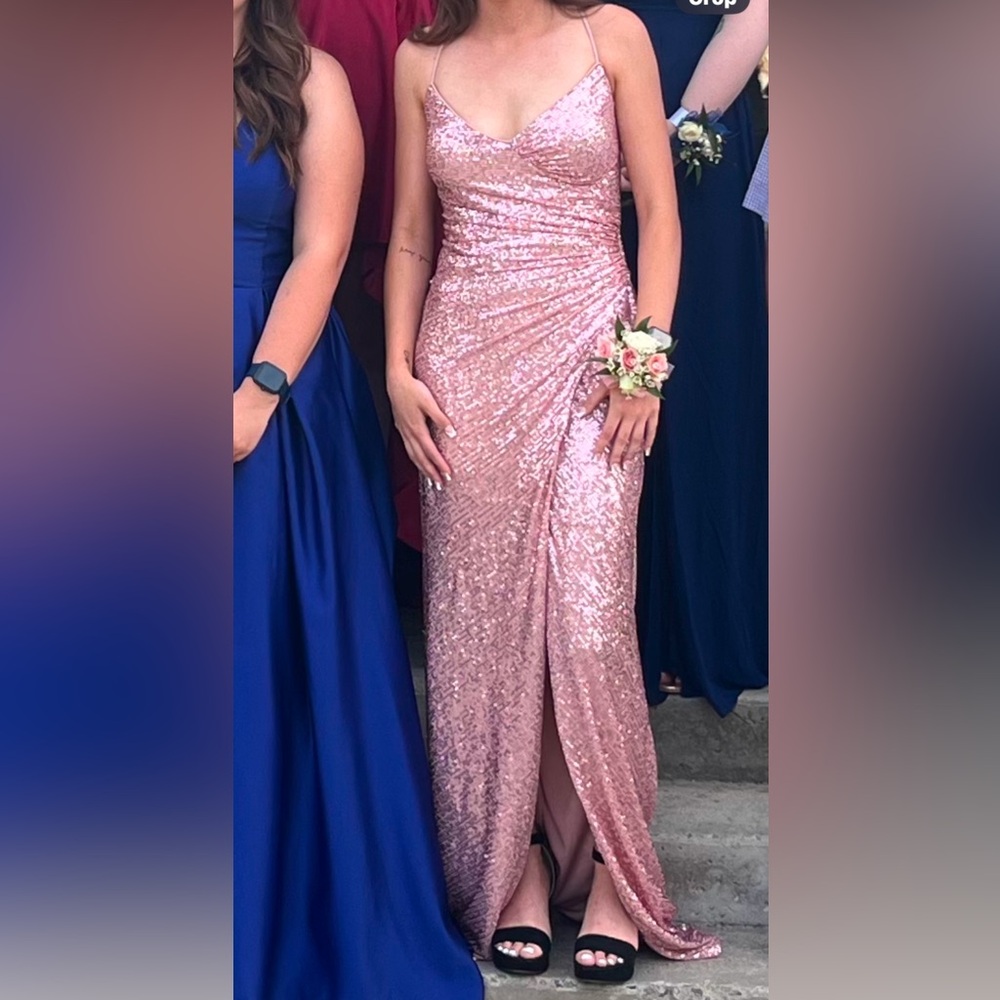Elegant Pink Sequin Gown